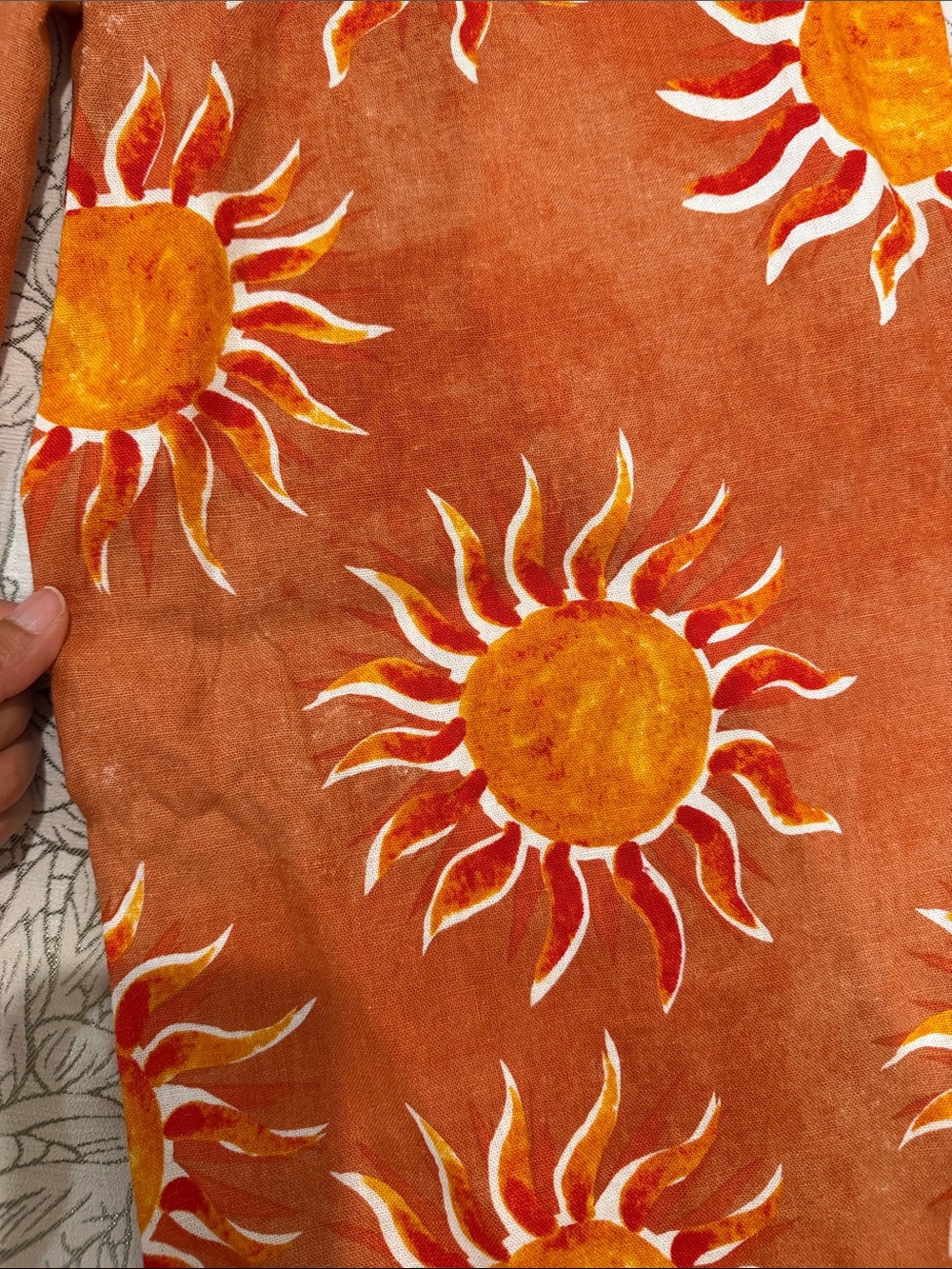 C&C California Rust Wide-Leg Sun Linen Print Pants - Picture 8 of 8